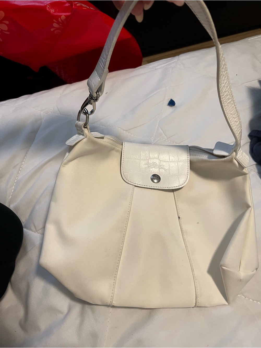 White longchamp handbag